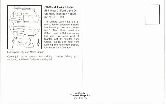 Clifford Lake Inn (Clifford Lake Hotel) - Old Postcard Photo (newer photo)